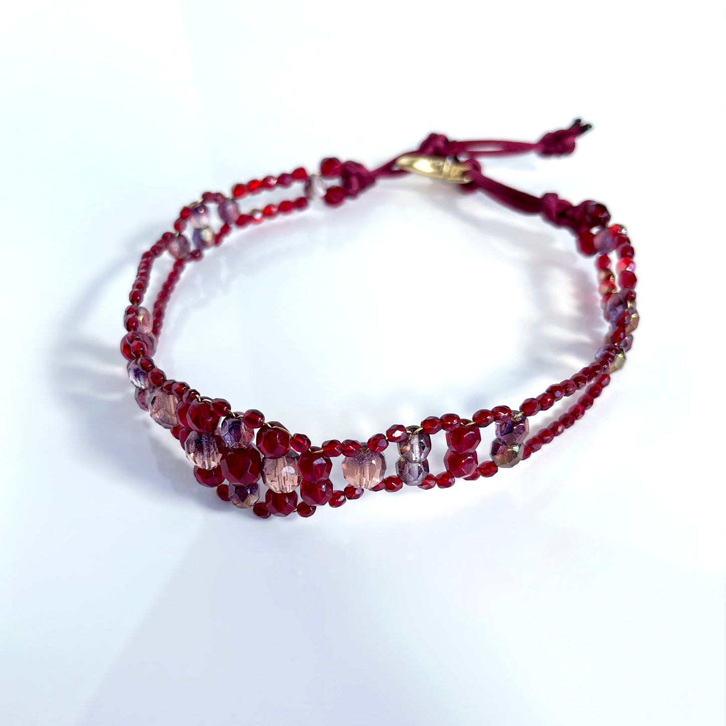 Garnet and pink crystal choker