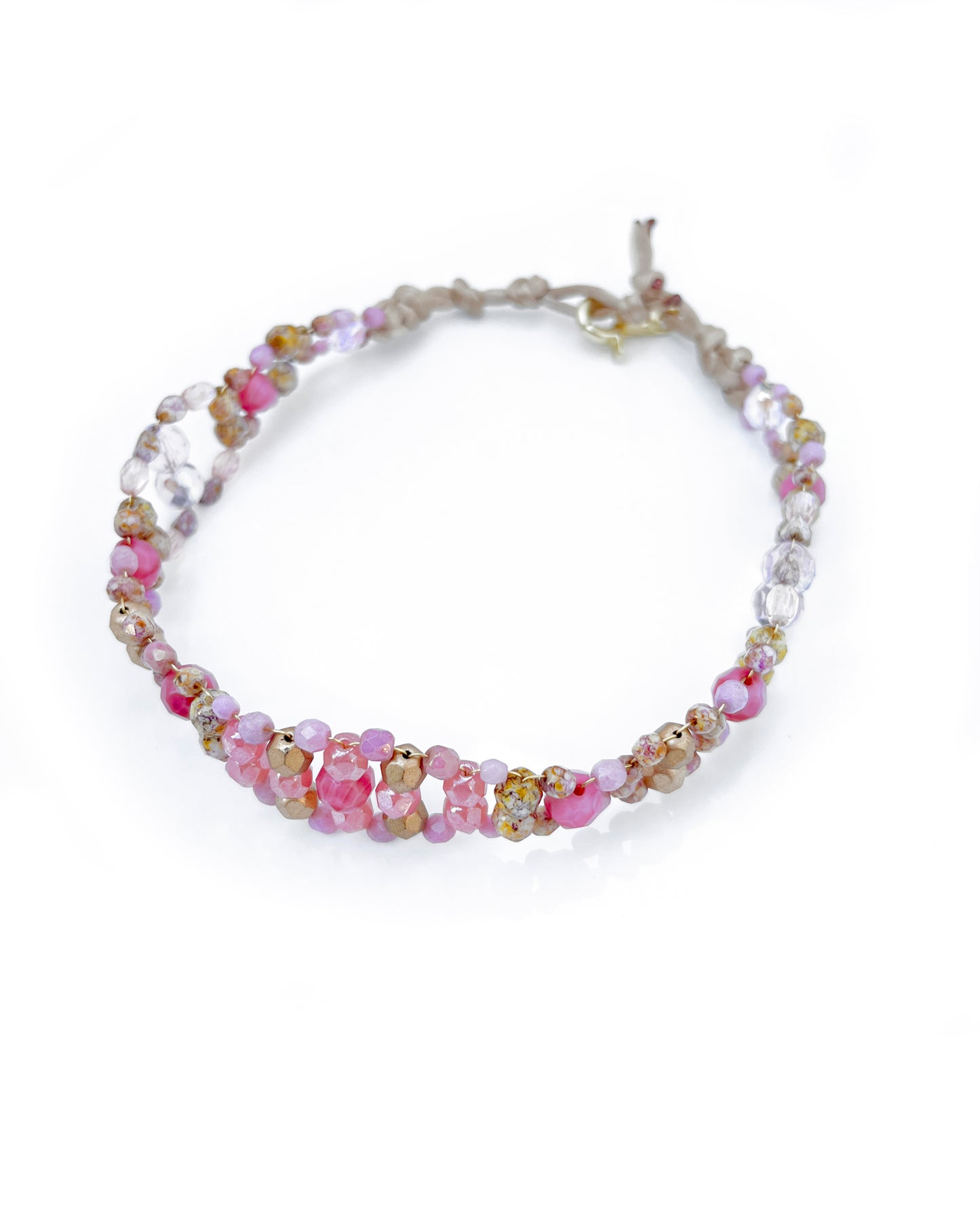 Pink crystal choker