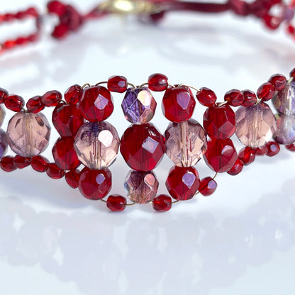 Choker de cristales granates y rosados