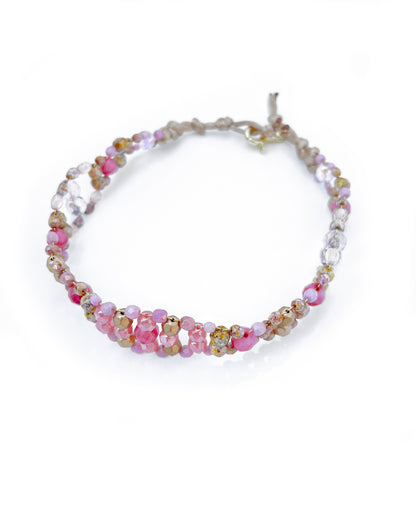 Choker de cristales rosados