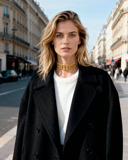 Choker LÚXURY cristales dorados mate