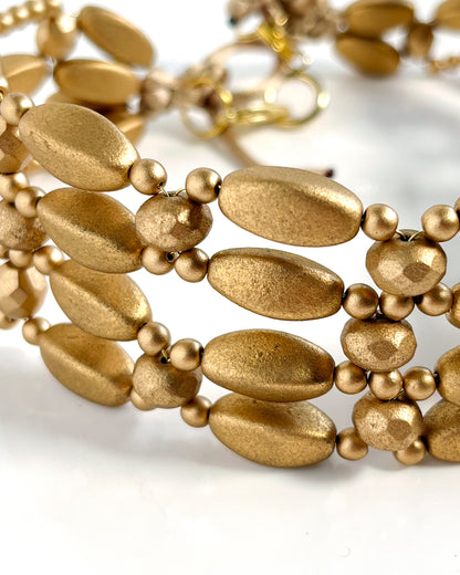 Choker LÚXURY cristales dorados mate