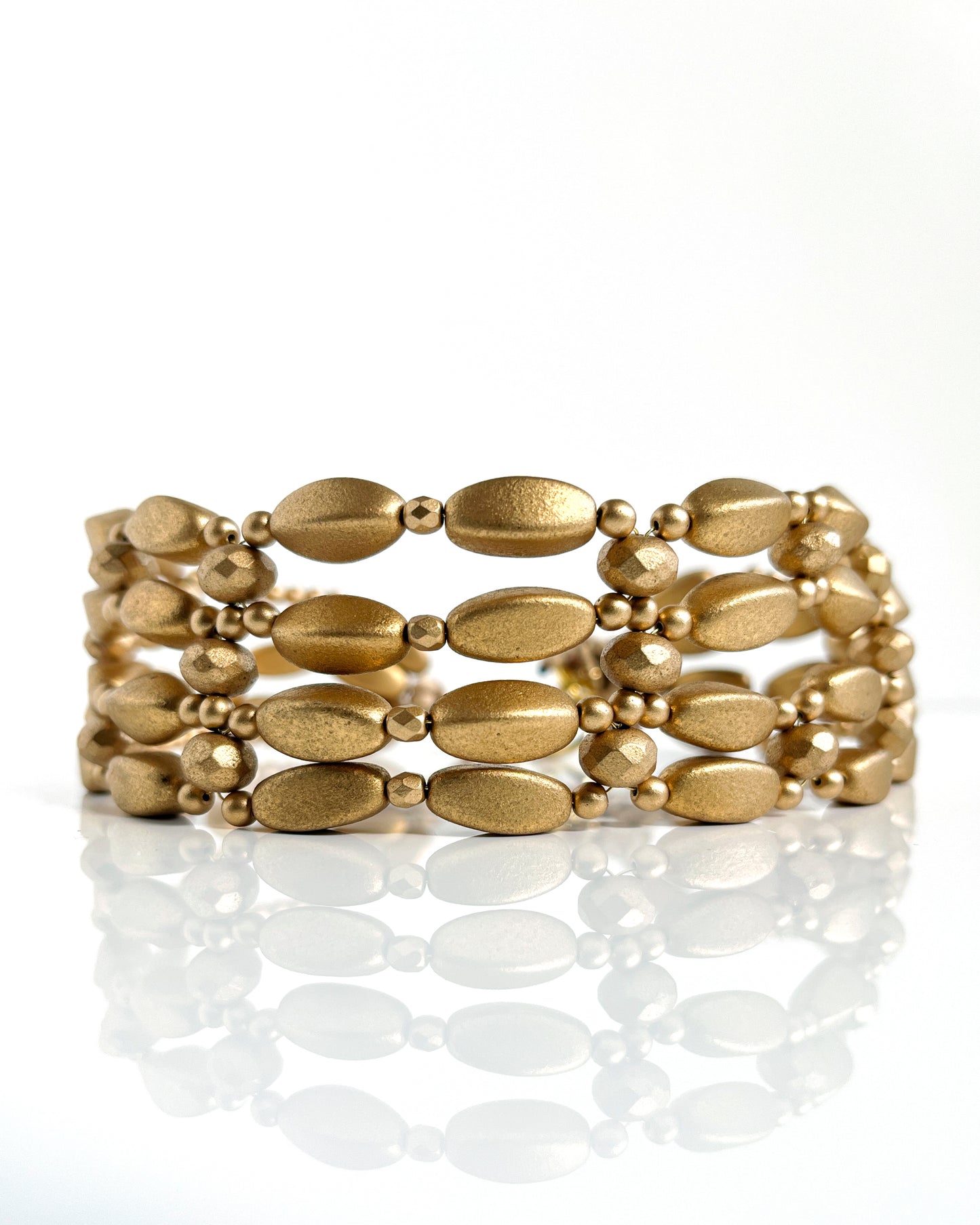 Choker LÚXURY cristales dorados mate