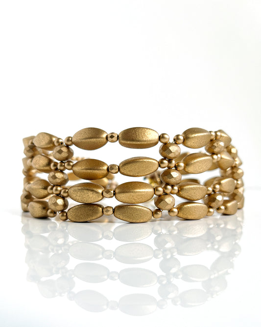 Choker LÚXURY cristales dorados mate