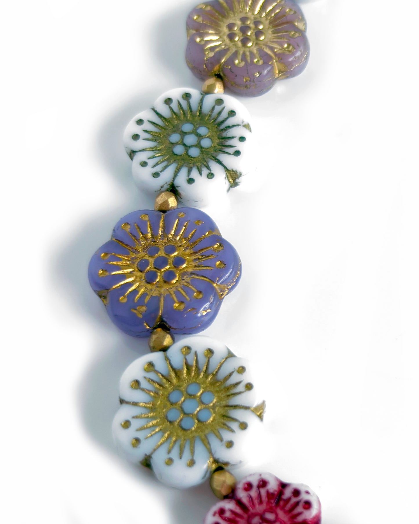 Collar-choker flores de vidrio multicolor
