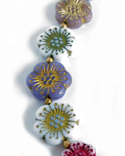Collar-choker flores de vidrio multicolor