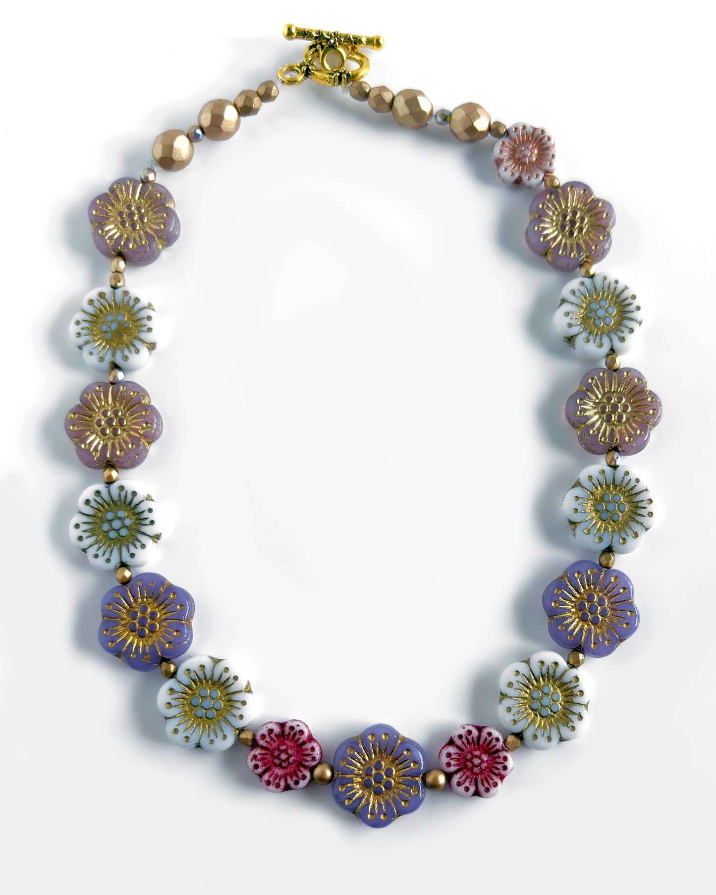 Collar-choker flores de vidrio multicolor