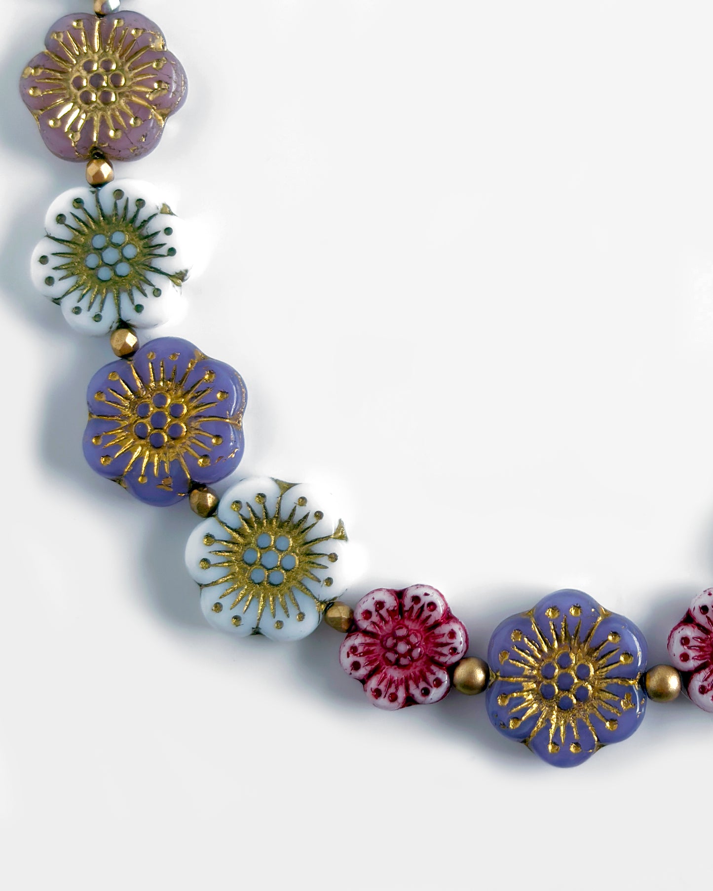 Collar-choker flores de vidrio multicolor