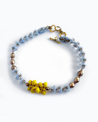 Collar-choker mariposas amarillas de vidrio