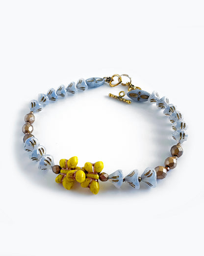 Collar-choker mariposas amarillas de vidrio
