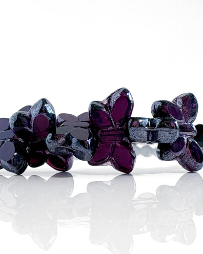 Choker Papillon Black Violet de mariposas de cristales de Bohemia en tonos negro y violeta
