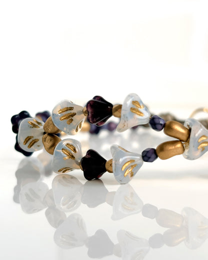 Choker Campanillas con cristales malva oscuro