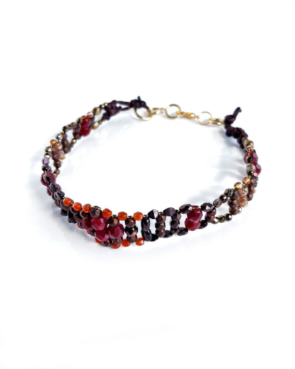 Choker de cristales café y chocolate
