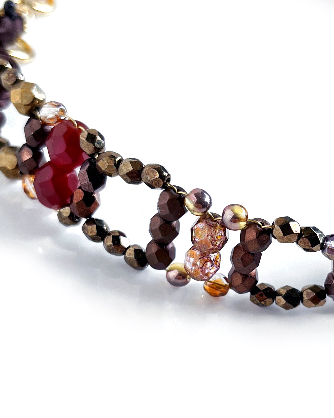 Choker de cristales café y chocolate