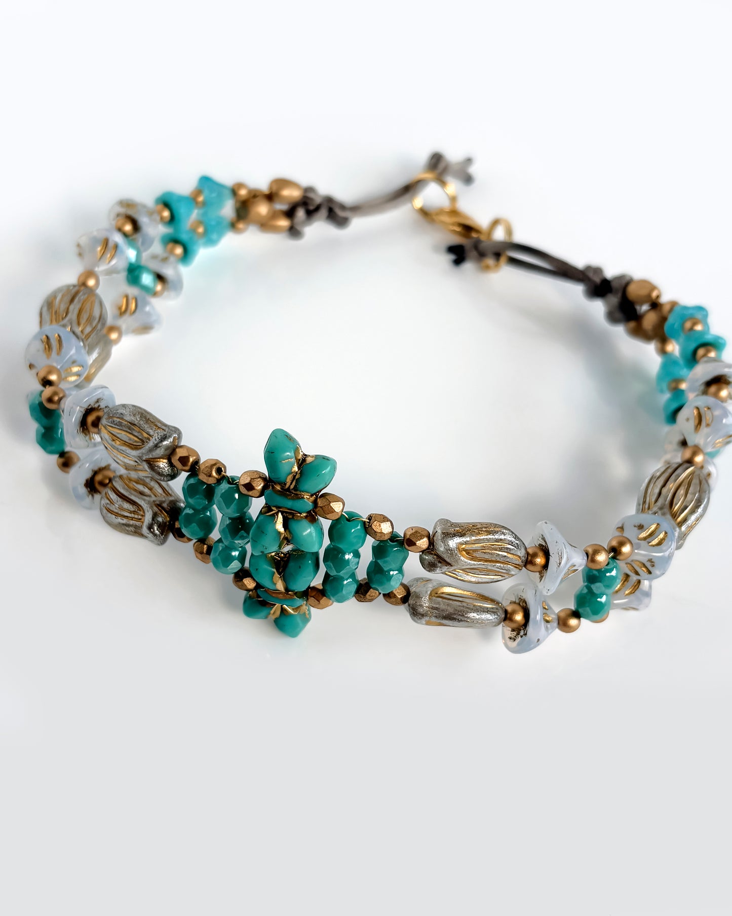 Choker Fiori con cristales turquesa