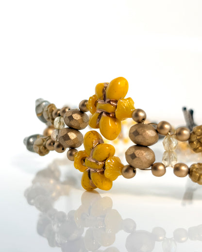 Choker Fiori con cristales amarillos