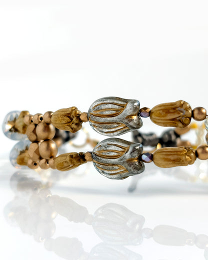 Choker Fiori con cristales amarillos