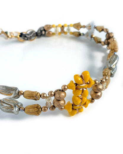 Choker Fiori con cristales amarillos