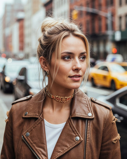 Brown crystal choker