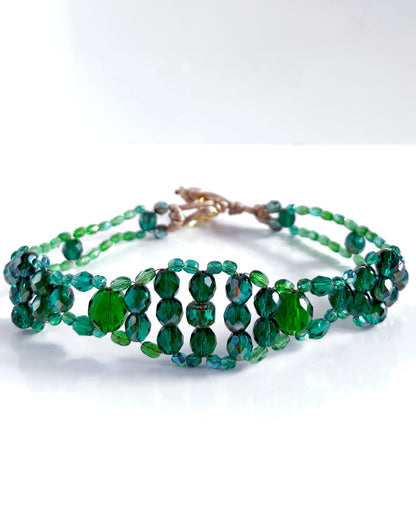 LUXURY choker green crystals