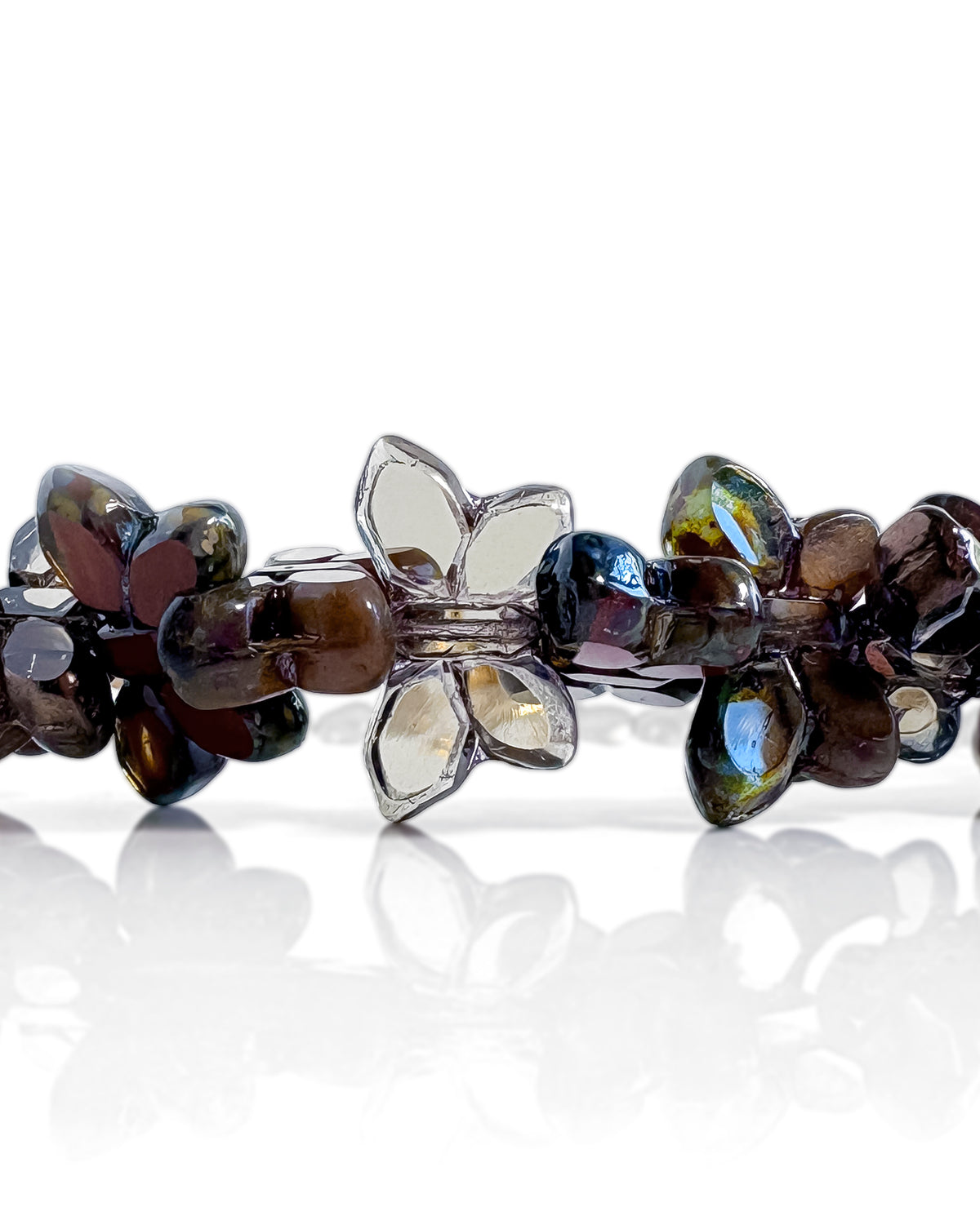 Choker Papillon Cocoa con mariposas de cristal de Bohemia en diferentes tonos marrones