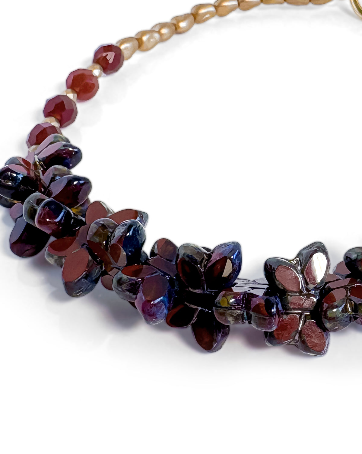 Choker Papillon Terracotta de mariposas de cristales de Bohemia en tonos terracota
