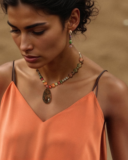 Collar colgante Jaspe Nugget colección CALA TERRA