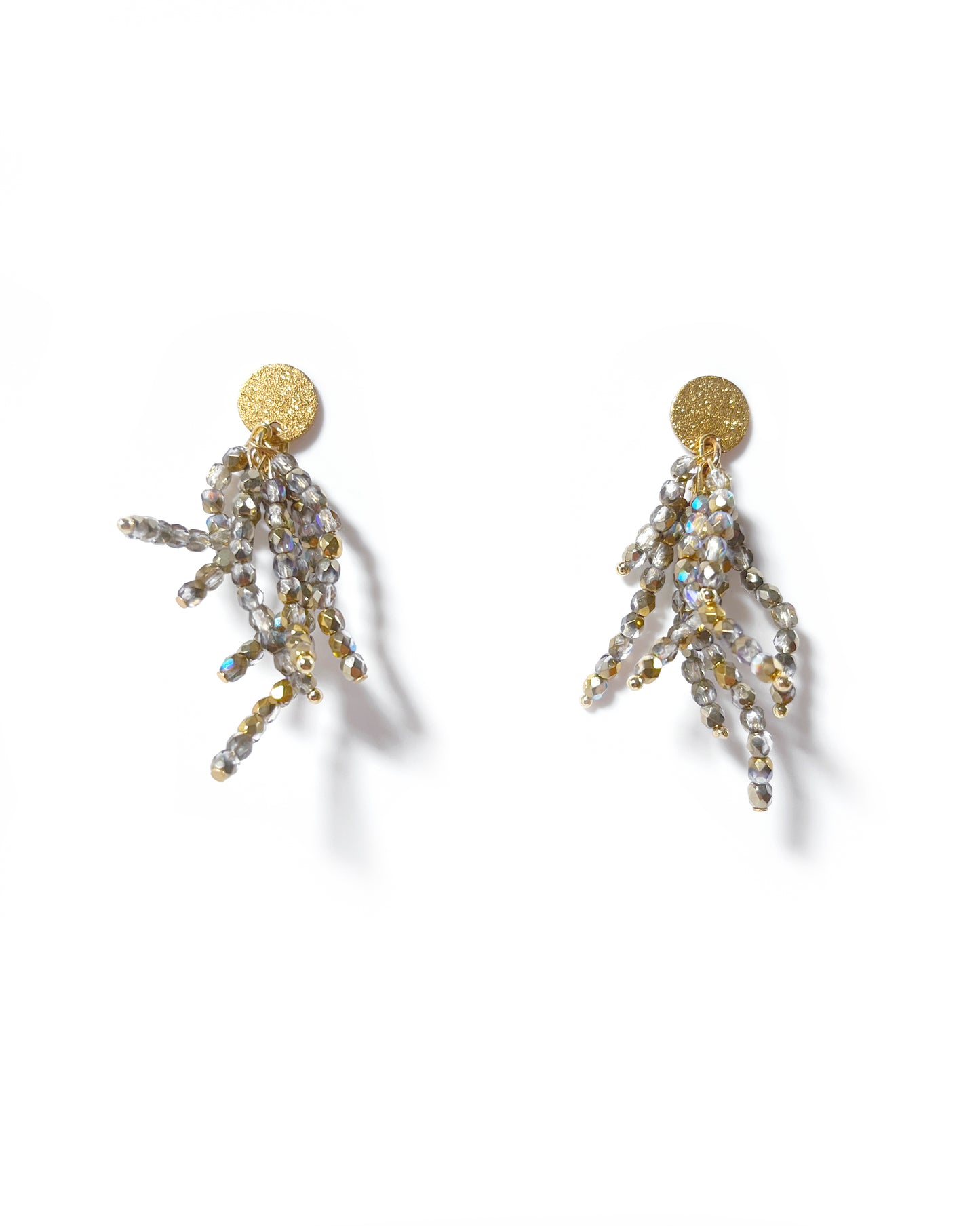 Pendientes GALATEA con cristales dorados brillo