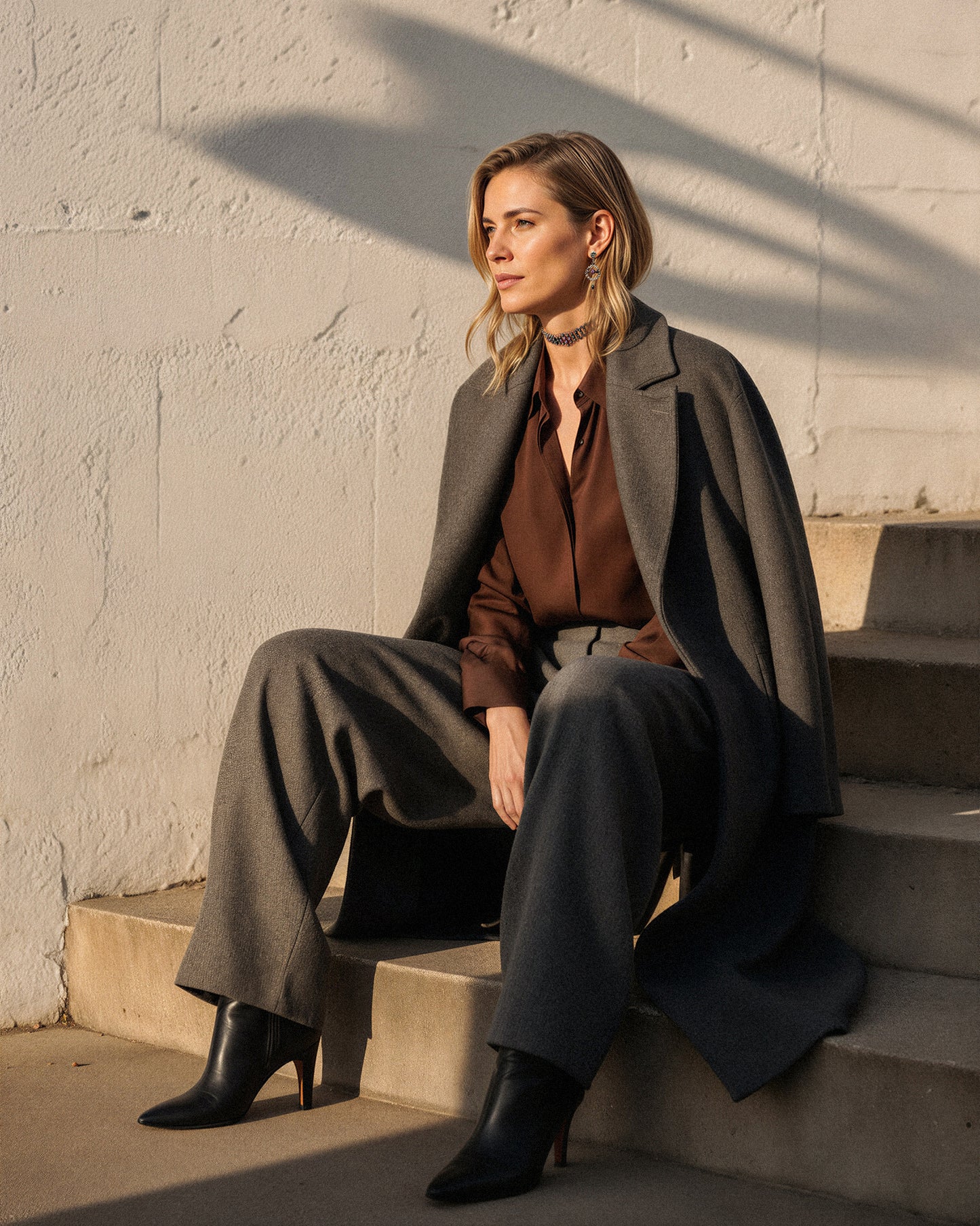 Choker de cristales café y chocolate