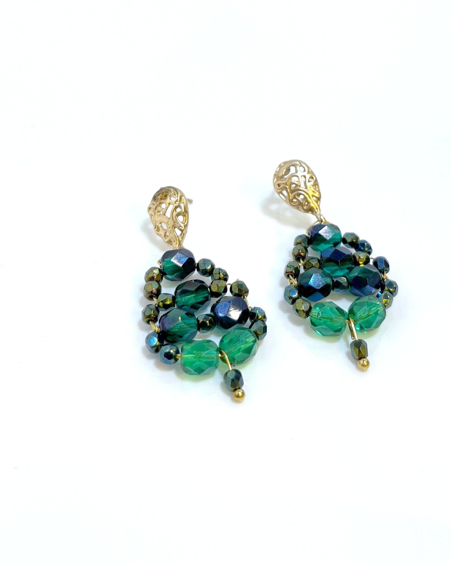 Pendientes CALIA con cristales verdes