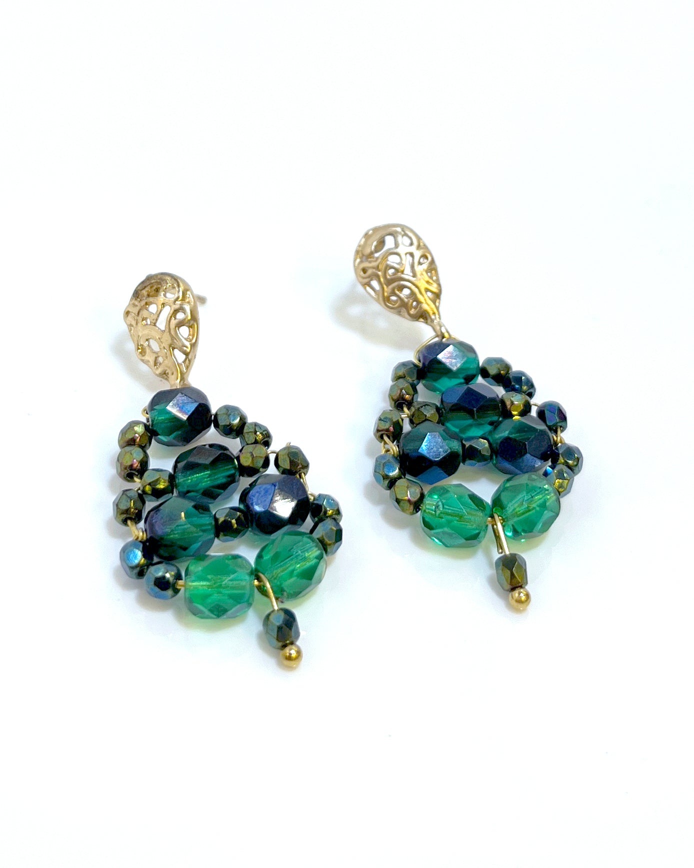 Pendientes CALIA con cristales verdes