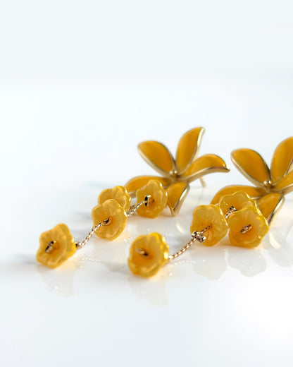 Pendientes Lirio cristales amarillos