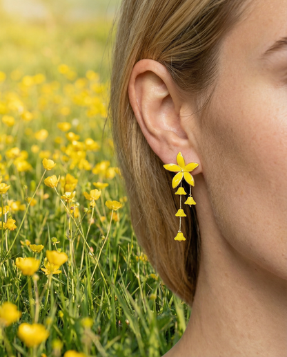 Pendientes Lirio cristales amarillos