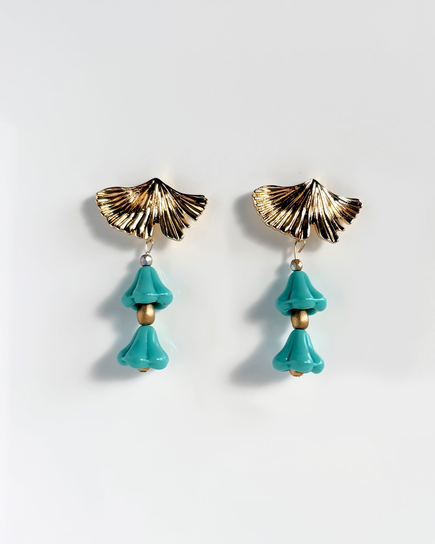 Pendientes Campanillas cristales turquesas