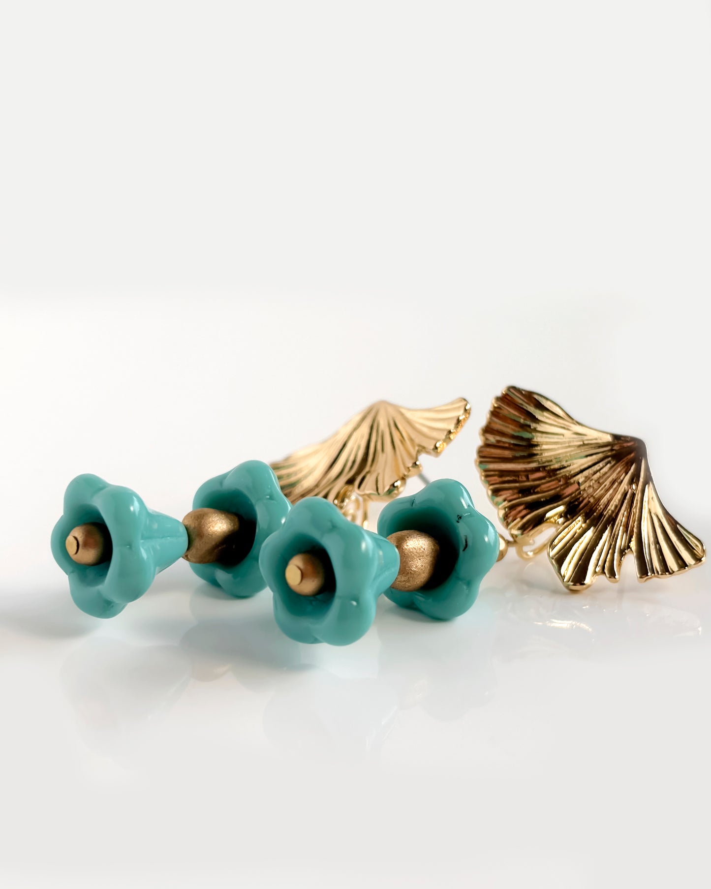 Pendientes Campanillas cristales turquesas