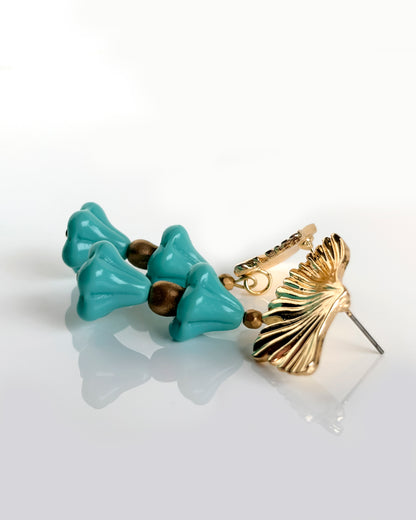 Pendientes Campanillas cristales turquesas