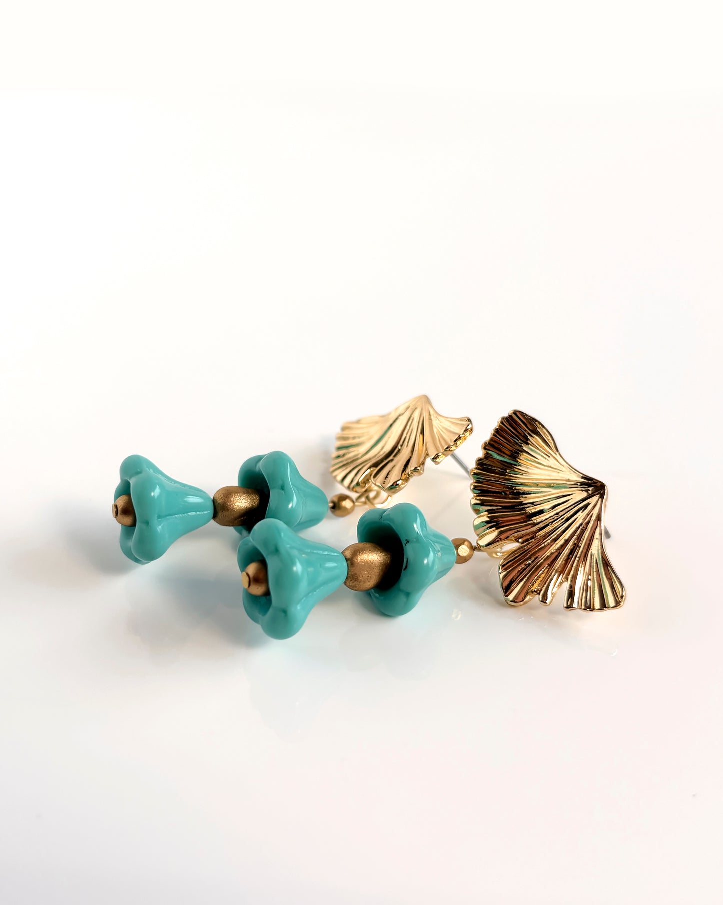 Pendientes Campanillas cristales turquesas