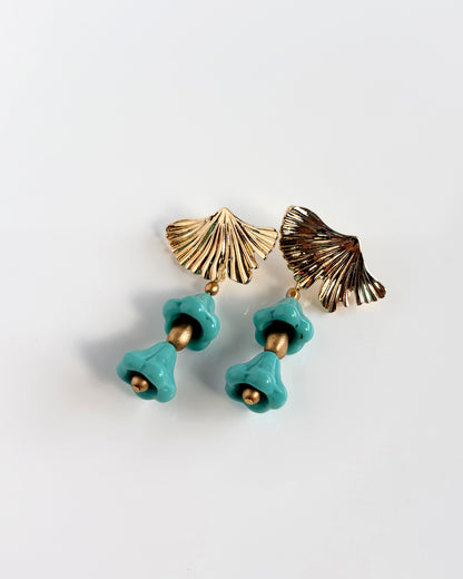 Pendientes Campanillas cristales turquesas