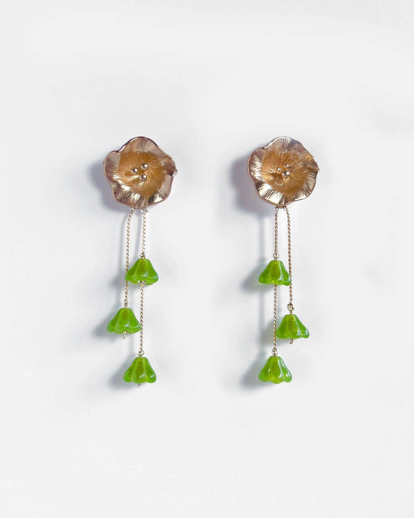 Pendientes Flor cristales verdes