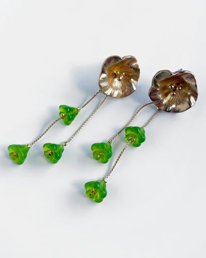 Pendientes Flor cristales verdes