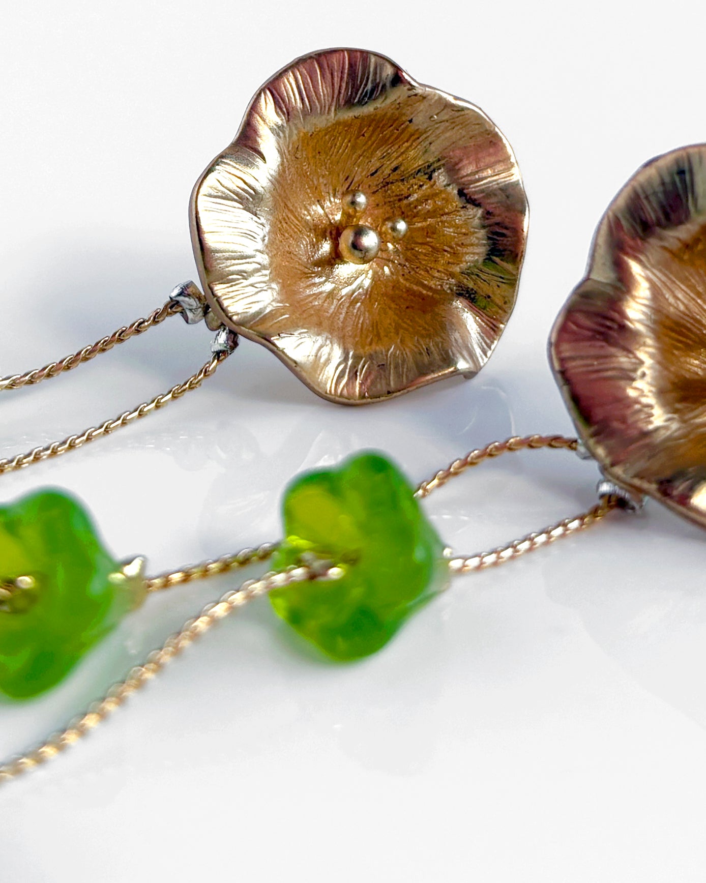 Pendientes Flor cristales verdes