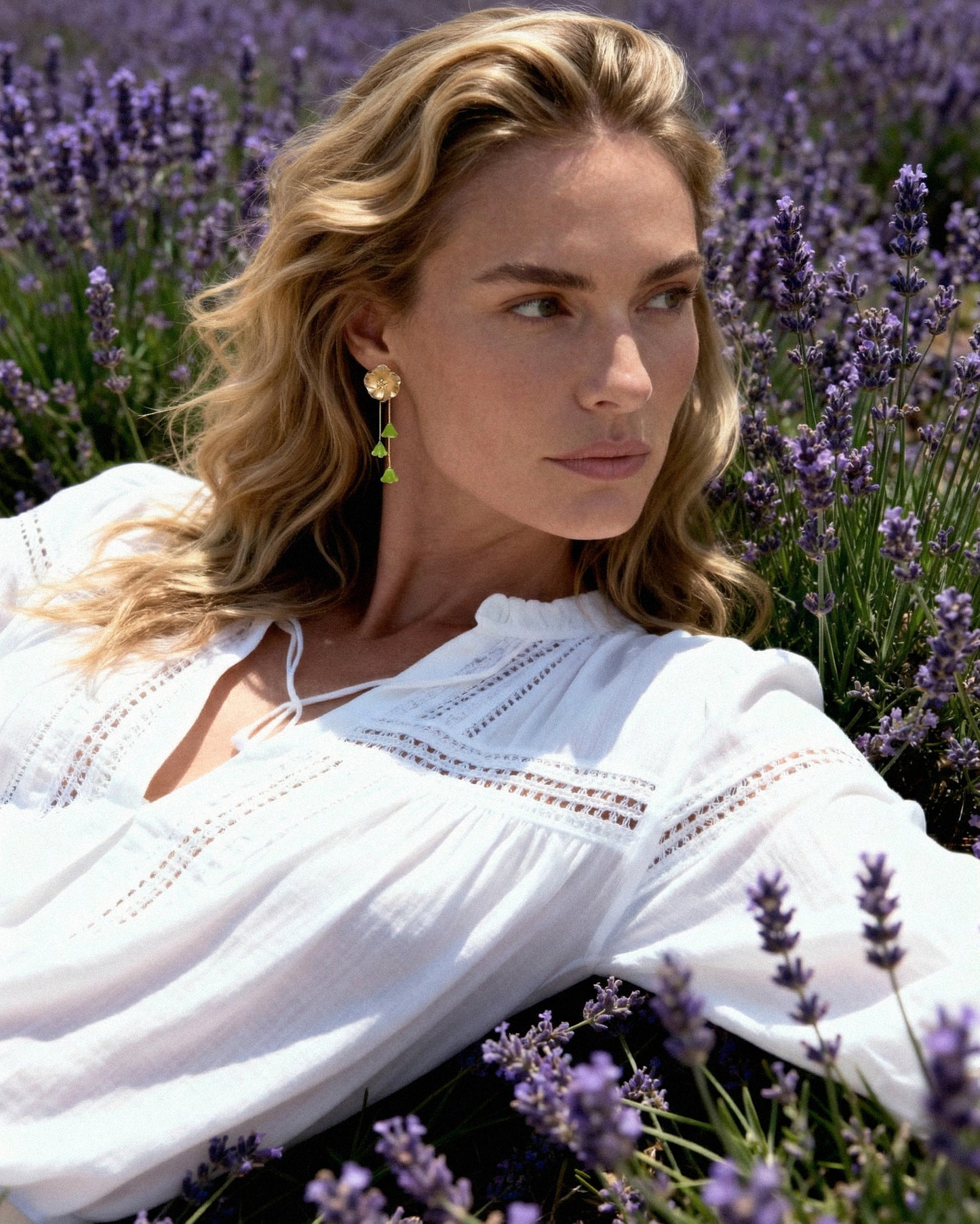 Pendientes Flor cristales verdes