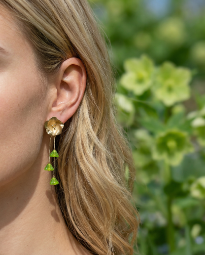 Pendientes Flor cristales verdes