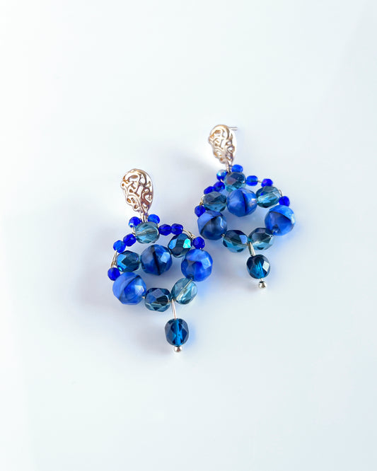 Pendientes CALIA de cristales azul intenso