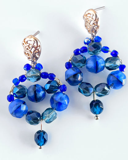 Pendientes CALIA de cristales azul intenso