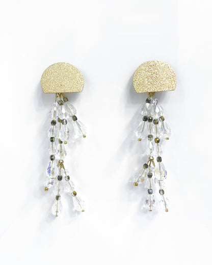 MEDUSA earrings with clear crystals drop