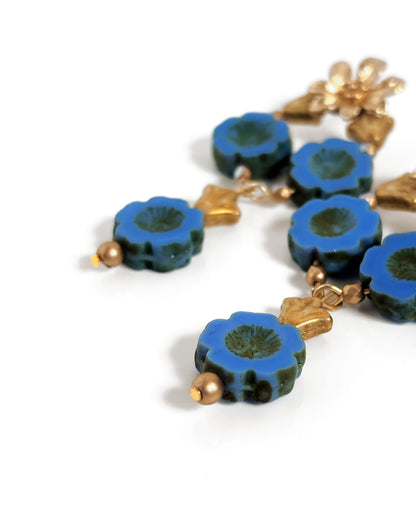 Pendientes de flores azules Hawai