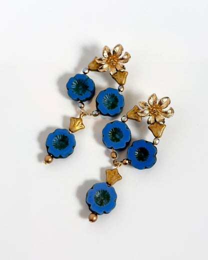 Pendientes de flores azules Hawai