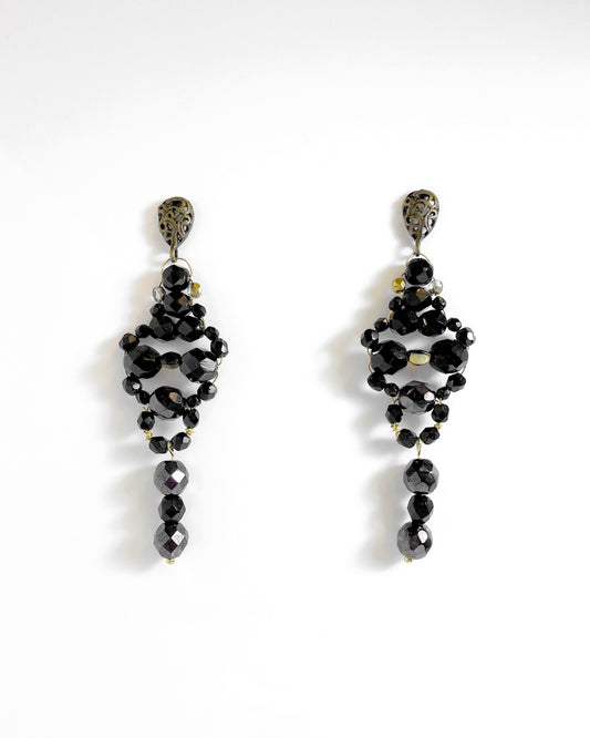 Pendientes ORION de cristales negros