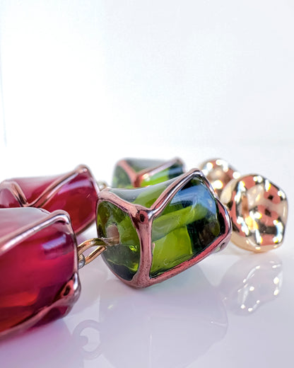 Pendientes largos Aura de cristales de colores